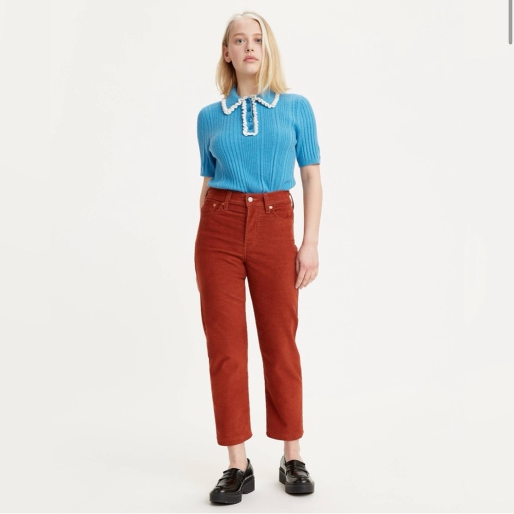 Levi's Wedgie Straight Cord Jeans 24 Mid-Rise Straight Fit Ankle Length